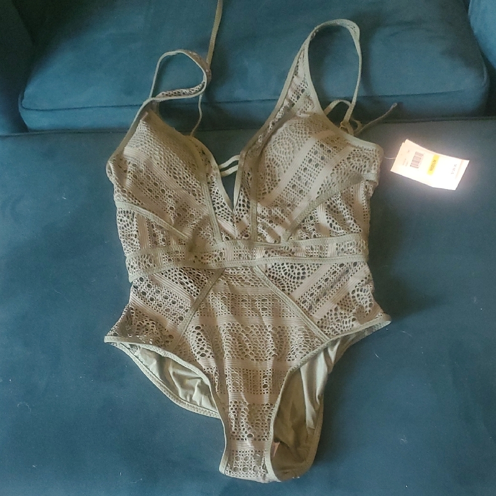 NWT BECCA Olive Green Swimsuit
